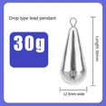 thumbnail image 5 of Colgante de Plomo con Forma de Gota de Agua de 40g, Poste de Mar, Colgante de Plomo con Gancho para Pesca en el Mar, Peso de Pesca, 5 of 5