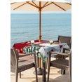 thumbnail image 2 of Outdoor Tablecloth with Umbrella Hole and Zipper, Red Gnomes Christmas Square Table Cloth 54x54 Inch Waterproof Tablecloth, Xmas Tree Snowflake Winter Holiday Picnic Table Cover for Patio Camping, 2 of 7