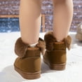 thumbnail image 5 of Quealent Girls Winter Boots Fuzzy Sherpa Fleece Faux Furry Lined Short Boots Lightweight Non Slip Snow Shoes Ankle Booties Brown for Size 12.5, 5 of 9
