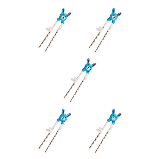 Inteprter palillos de metal patrón de dibujos animados firmeza profesional comedor utensilio de entrenamiento prop desmontable bebé lindo vajilla azul Type2 NO2 Inteprter CBP383368