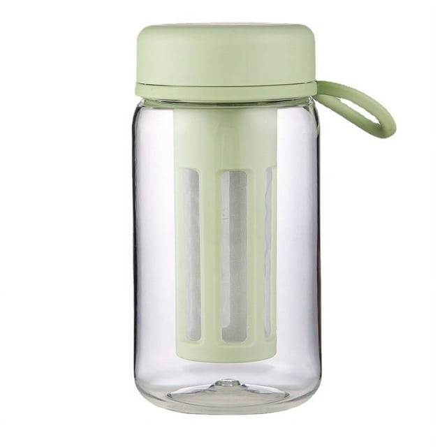 Cold Brew Coffee Maker Travel Tumbler with Soft Silicone Handle Portable Iced Coffee & Tea Infuser with Travel Cup,Green