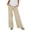Khaki, variant on Levmjia Womens Pants Casual Wide Leg Elastic Waist Cotton Linen Trousers With Pockets Comfortable Loose Fit Pants Spring Summer Home Office Travel Everyday Wear