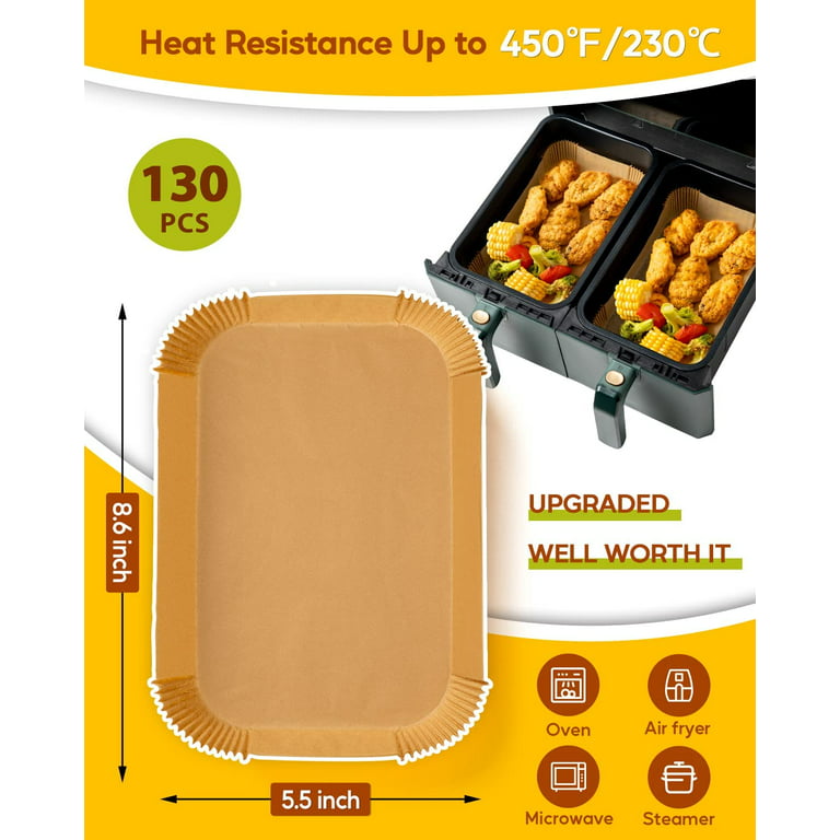 Disposable Air Fryer Liners (top ), Rectangle Paper Air Fryer