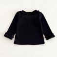 thumbnail image 7 of Tween Girl's Long Sleeve Ribbed Shirt Ruffle Collar and Cuffs Casual Cute Pullover Top Spring Fall Daily Wear Stretchy Basic Tee Elegant Princess Blouse Activewear, Size 7-8, 7 of 7