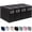 Black, variant on 4 Pack Letter Size File Storage Box Collapsible, Fabric Hanging File Folders Organizer, Portable Office Document Holder with Metal Handle, Smooth PVC Rails,