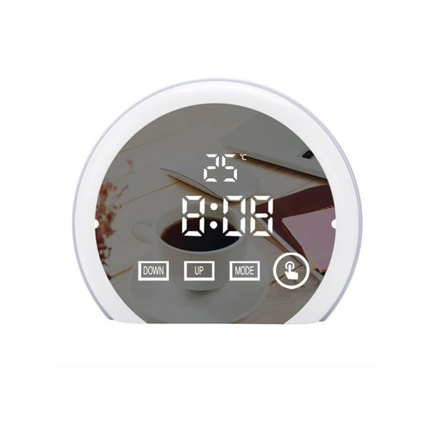 Reloj De Temperatura Usb Reloj Despertador De Espejo Digital Para Dormitorio Sala De Estar Oficina Moyic EL010631-00