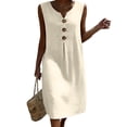 thumbnail image 5 of Antinious Ladies Summer Short Sleeve High Neck Loose Breathable Casual Long Dress, 5 of 5