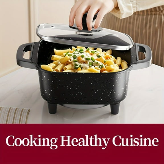 8-Inch Aoran Non-Stick Electric Skillet - Compact, Tempered Glass Lid, Easy-to-Use Indoor Cooker for Home Kitchens & Holiday Gifts