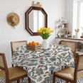 thumbnail image 3 of Teal Green Leaf Table Cloth Waterproof Tablecloths, Vintage Farmhouse Boho Pastoral Tribal Tablecloth Dining Table Cover for Kitchen Party Tabletop Outdoor, Square Tablecloth 60x60 Inch, 3 of 9