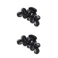 thumbnail image 3 of Qarigey Pasadores para el cabello Chica profesional Headwear Cola de caballo Abrazadera Hogar Negro Negro 2piezas Qarigey CBP263621, 3 of 6