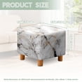 thumbnail image 5 of TSOVTHRID White Marble Texture Print Stretch Ottoman Covers, Soft Square Slipcover for Folding Storage Stool with Elastic Bottom Removable Furniture Protector, 5 of 7
