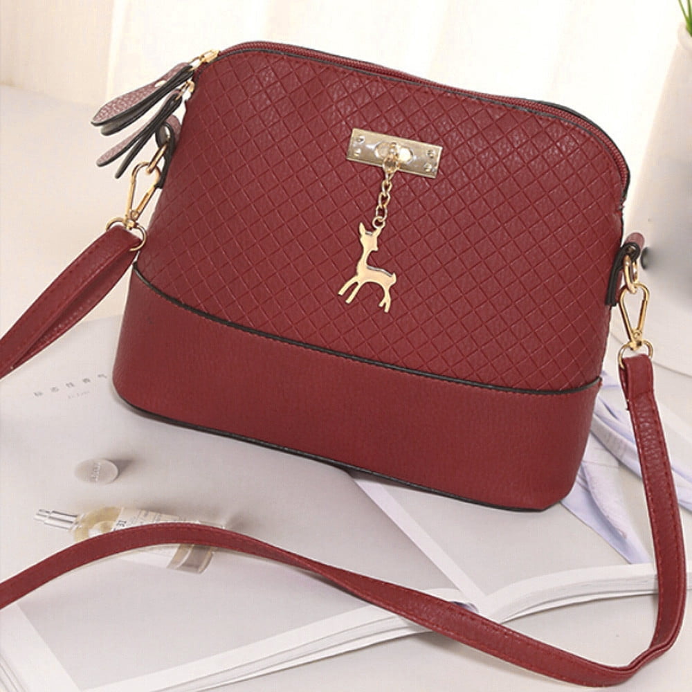 Fashionable Women's Crossbody Messenger Bag Mini Shell Shape with Deer  Toy Ideal for School and College
