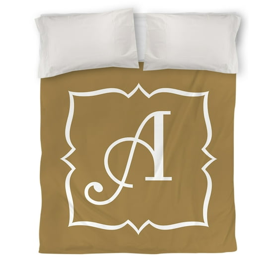 Idg Gold Script Ii Monogram Duvet Cover Com
