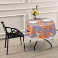 thumbnail image 7 of SKYSONIC Autumn Foxes Pattern Round Tablecloth 60inch Indoor Wrinkle Free, Fall Leaves Circular Lace Table Cover Washable for Kitchen Party BBQ Dining Decor, 7 of 7