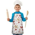 thumbnail image 2 of Red Christmas Gingerbread Man Pattern Kids Aprons for Girls and Boys,Adjustable Neck Strap Toddler Aprons for Kids Cooking Baking, 2 of 7