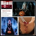 thumbnail image 5 of Blood Pearl Necklace for Women Blood Necklace Vampire Costume Jewelry Dripping Bloody Choker Necklaces Pearl Choker Halloween Party Costume, 5 of 14