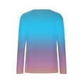 thumbnail image 5 of Up to 65% off! Womens' Fashion 3/4 Sleeve Plus Size Shirts Tops Casual Gradient Long Sleeve V-Neck Tops, 5 of 5