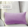 thumbnail image 2 of Nestl Velvet Throw Pillow Covers Solid Rectangle Soft Decorative Pillow Cover for Sofa, 12" x 20", Lavender, Pack of 2, 2 of 8