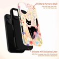 thumbnail image 4 of Artistic Black Cat in Flower Field Phone Case, Pastel Floral Meadow Illustration Cover for iPhone 17 16 15 14 13 12 11 Pro Plus Mini, 4 of 6