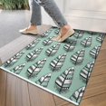 thumbnail image 4 of Green - Based Black and White Geometric Feather Pattern Door Rugs,Washable Non Slip Door Mats Indoor,Decorative Door Mats,Entry Mat Indoor for Entrance,Bedroom,Kitchen,Bathroom,17"x30", 4 of 6