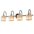 thumbnail image 1 of Bathroom Vanity Light Fixtures Crystal Vanity Light for Bathroom 4 Light Modern Vanity Lighting Fixtures (Exclude Bulb) ，Black, 1 of 1