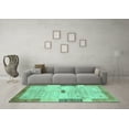 thumbnail image 3 of Ahgly Company Indoor Rectangle Abstract Turquoise Blue Contemporary Area Rugs, 2' x 3', 3 of 4