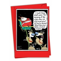 NobleWorks Funny Christmas Greeting Card with 5 x 7 Inch Envelope (1 Card) Merry Christmas Holiday A Billion Cookies 5721