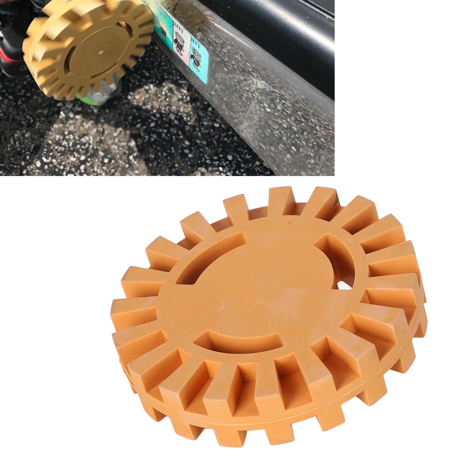 Fyydes Sticker Remover Wheel,4in Sticker Remover Rubber Eraser Wheel