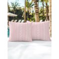 thumbnail image 6 of Outdoor Pillows Waterproof, Modern Simple Bedding Throw Pillows with Insert for Couch Sofa Bed, Country Leaf Floral Stripes Lines Pink 18x18 Inch Pillowcases Decorative Camping Patio Pillow Set of 2, 6 of 8