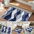 thumbnail image 6 of Navy Blue Large Area Rugs for Bedroom Living Room, Soft Non Slip Carpet Bedside Rug, Modern Moire Abstract Ripple Geometric Rectangular Floor Cover Kitchen Accent Rug 2'x3' for Dining Room/Office, 6 of 9