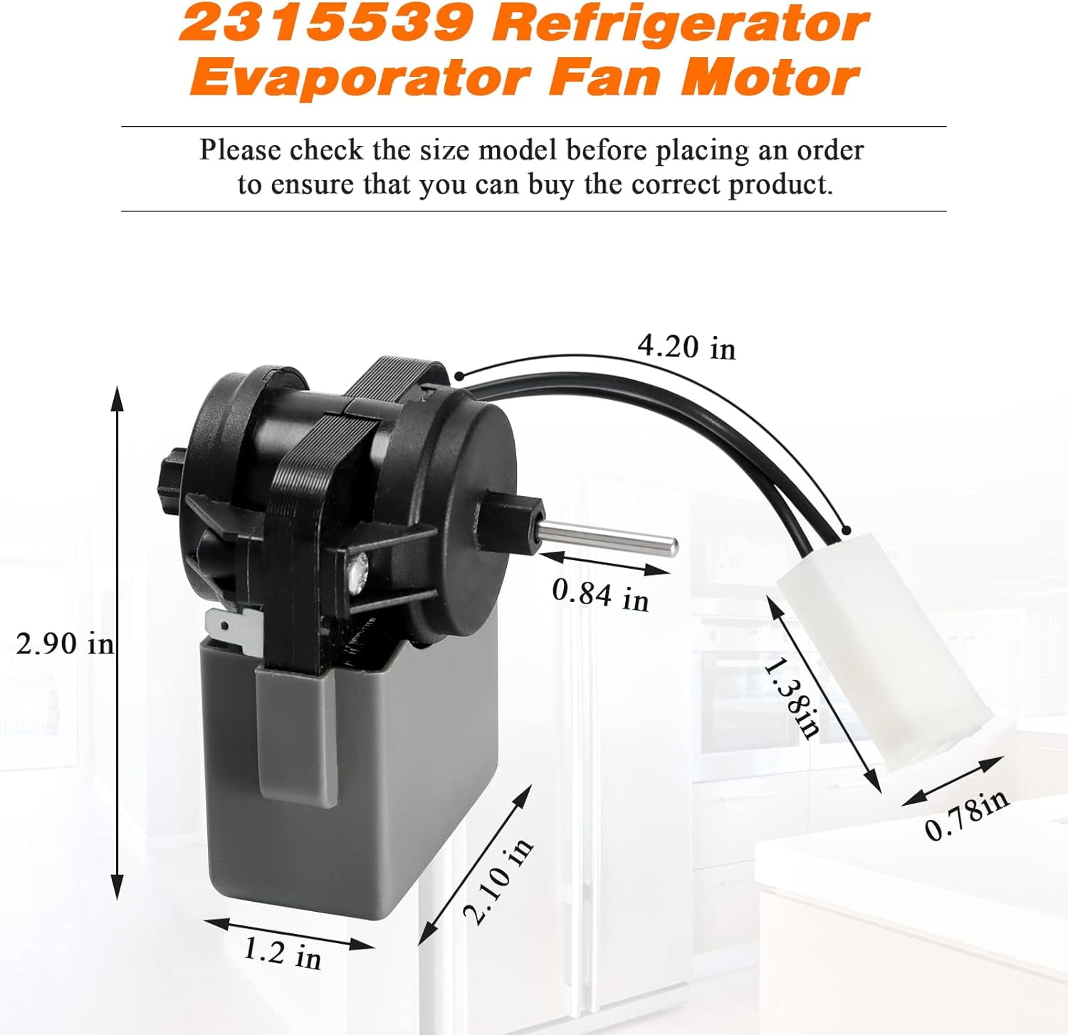 2315539 WP2315539 Refrigerator Evaporator Fan Motor Replacement Part 115V 60Hz Compatible with Whirlpool Kenmore Maytag Amana KitchenAid W10438708 AP6007247
