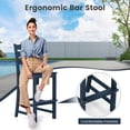 thumbnail image 4 of Gymax Set Of 2 Outdoor HDPE Bar Stool Patio Tall Chair Backrest Footrest All Weather Navy, 4 of 10