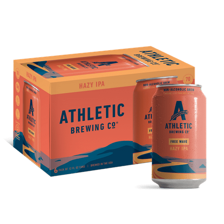 Athletic Brewing Company Free Wave Hazy IPA, Craft Non-Alcoholic Beer, 6 pack, 12 fl oz, <0.5% ABV