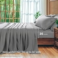 thumbnail image 4 of SONORO KATE 6 Pieces Bamboo Bed Sheets Set, Luxury Rayon Derived - Deep Pockets - Wrinkle Free - Extremely Soft, King, Gray, 4 of 6
