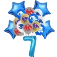 thumbnail image 3 of Suministros para fiesta de cumpleaños con tema Beyblade, platos, tazas, servilletas, mantel, película de aluminio, juego de globos con números, decoración para fiesta, 3 of 5