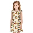 thumbnail image 1 of Fotbe Boho Chicken Vestido de Dormir para Niñas de 3 a 10 Años, Mangas Cortas, Estilo Princesa, Pijama Camisón con Mangas Voladas-X-Large, 1 of 6