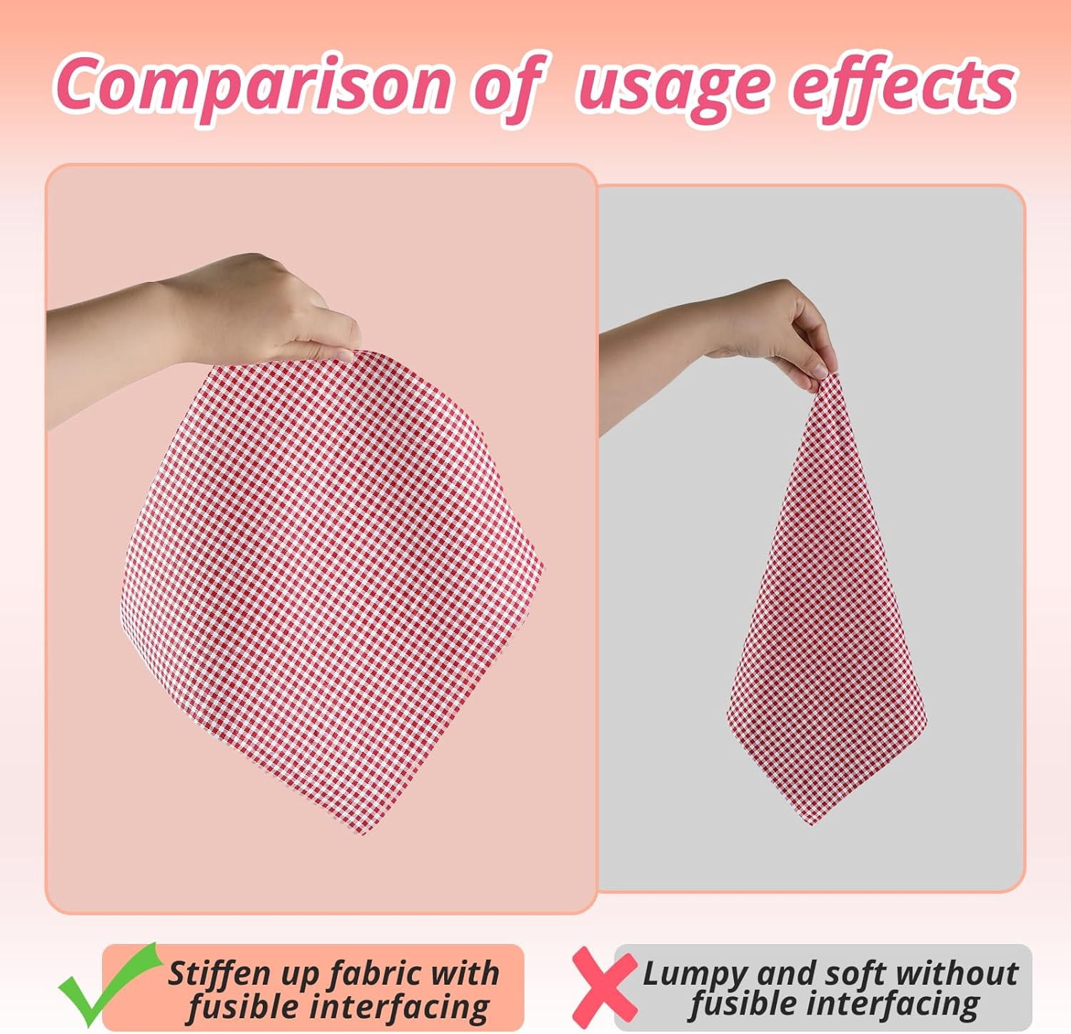 Medium Weight Fusible Interfacing for Sewing - 13in*22Yard Interfacing Fabric for Sewing, Non-Woven Interfacing Iron-on Polyester Single-Sided Interfacing for Crafting Quilting Sewing DIY