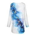 thumbnail image 4 of Knosfe Long Tops To Wear with Leggings Plus Size Cute Long Sleeve Crewneck Womens Shirts Marble Print Trendy Casual Winter Blouse for Women Fall Fashion Loose Fit Long Womens Tops Clearance, 4 of 5