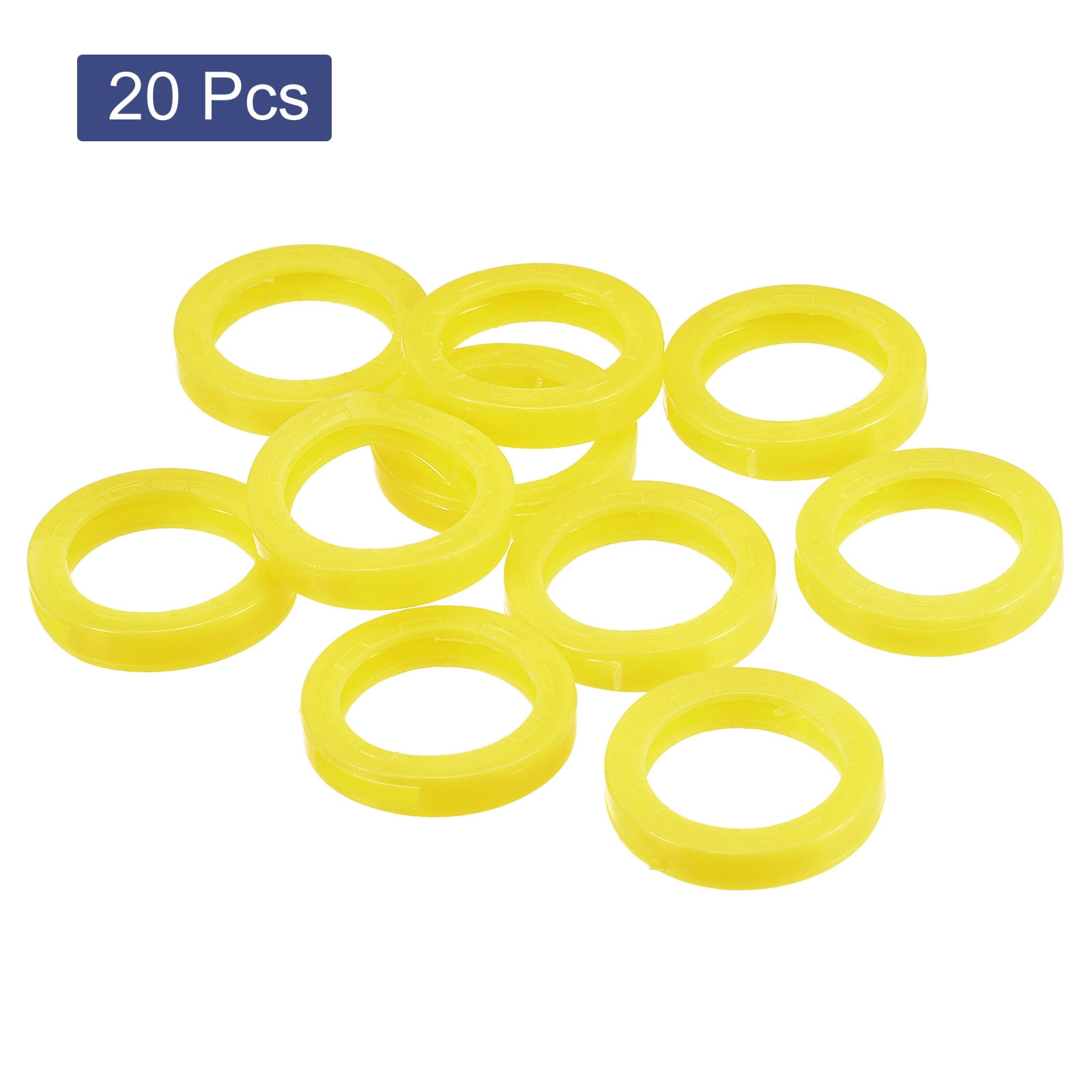 Unique Bargains Key Cap Cover Rings Keys Identifier Coding Tags Silicone Yellow
