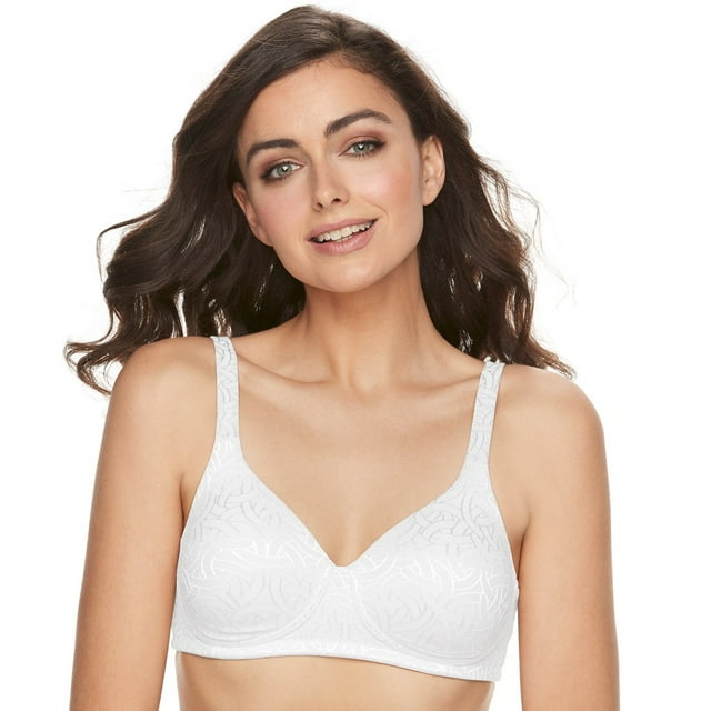 Vanity Fair Soutien-Gorge Sans Armatures Couvrant pour Femmes, 40B, Jacquard Blanc