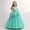 A19 Green, variant on Girls 3D Flower Applique Tiered Gown Sleeveless Multi Layer Tulle Princess Formal Long Dress Dreamy Wedding Flower Girl First Communion School Evening Party Ball Gown Big Girls Dresses
