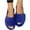 Blue, variant on Womens Slide Slippers, Soft Sole Non Slip Indoor Open Toe Fuzzy Slippers Bedroom Shoes Wine Size 7.5-7.5