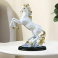 thumbnail image 3 of Estatua de caballo, escultura, adorno, figura coleccionable de animales Feng Shui, artesanía. blanco, 3 of 8