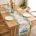 thumbnail image 3 of Easter Table Runner 72 Inches Long Farmhouse Dress Scarves, Green Pink Plaid Blue Truck Eggs Bunny Pastoral Dining Tablerunner for Coffee Table/Kitchen Island/Party Décor, 13" x 72", 3 of 8