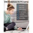 thumbnail image 4 of PYYNA-USB Headphones with Microphone for Laptop, 7.5ft Magnetic Wired Earbuds Noise Isolation in-Ear Earphones with Mute Volume Control Stereo Bass for PC Desktop Dell HP Acer Laptop Meetings/Music,S, 4 of 4
