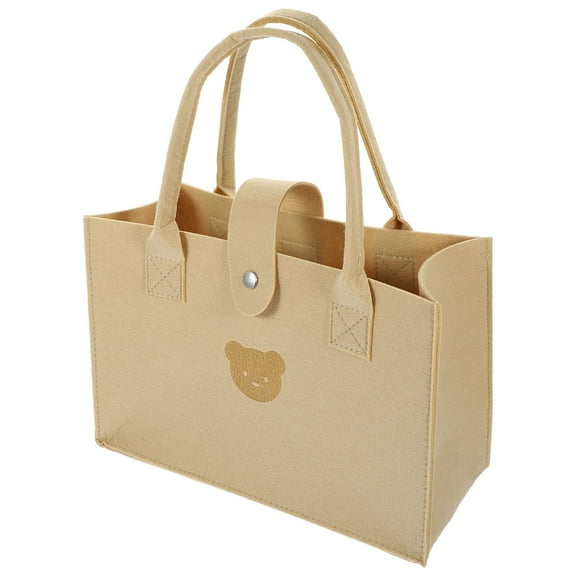 FENGGUIQU Elegant Beige Felt Tote Bag, Versatile and , Ideal for School, Office, and Everyday Use