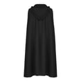 thumbnail image 6 of LEKWK Men Medieval Hooded Cloak Front Tie Gothic Wizard Witch Robe Loose Cape Themed Activity Halloween Renaissance Costume, 6 of 9