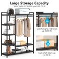thumbnail image 6 of Fnova Clothes Rack with Shelf, Freestanding Closet Organizer, Heavy Duty Industrial Hall Tree Garments Rack for Small Space, Bedroom, Black, 6 of 13