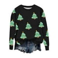 thumbnail image 4 of Merry Christmas Sweatshirts Womens Crewneck Christmas Printed Shirts Loose Long Sleeve Blouses Casual Xmas Sweatshirt Holiday Party Pullover Sweater Tops, 4 of 4