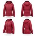 thumbnail image 2 of Winter Coat Women Long-Sleeve Water-Resistant Puffer Jacket with Hooded, Burgundy S, 2 of 8